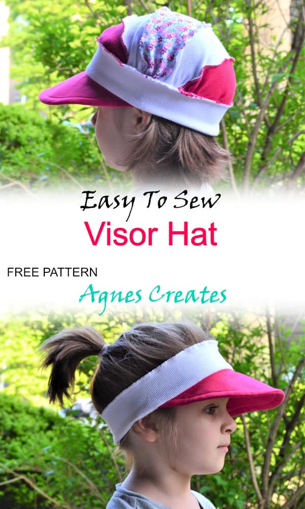 Get a easy to sew visor hat free pattern and learn how to sew a visor cap for sunny days! Reuse your old t-shirts into beautiful summer hat!