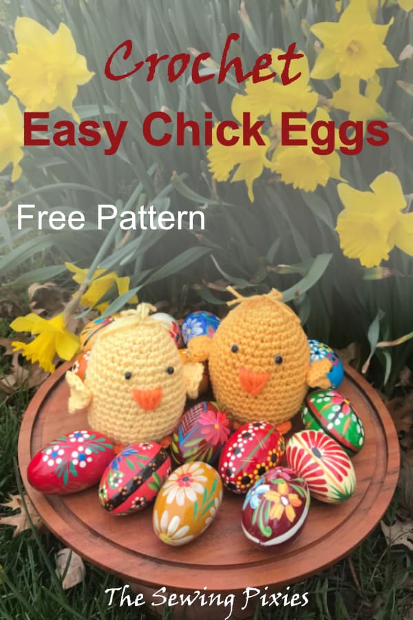 Free pattern on how to crochet easy chick egg #crocheteasteregg, #crocheteasterchick, #crocheteggfreepattern, #crochetchickfreepattern
