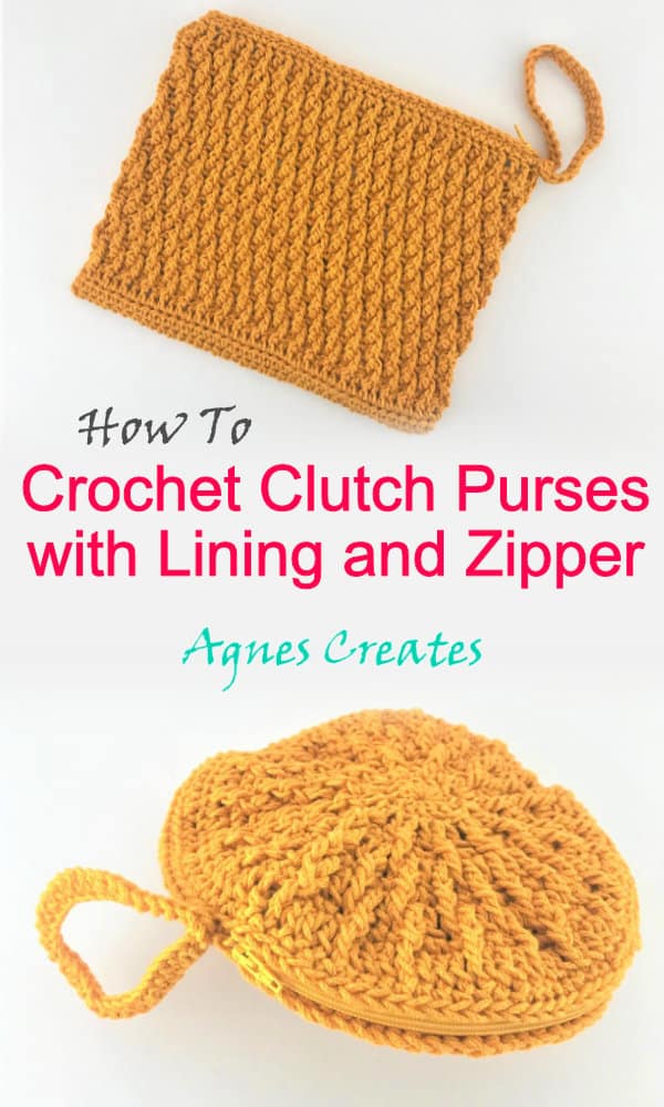 Learn how to crochet clutch purse bag with lining and zipper!
