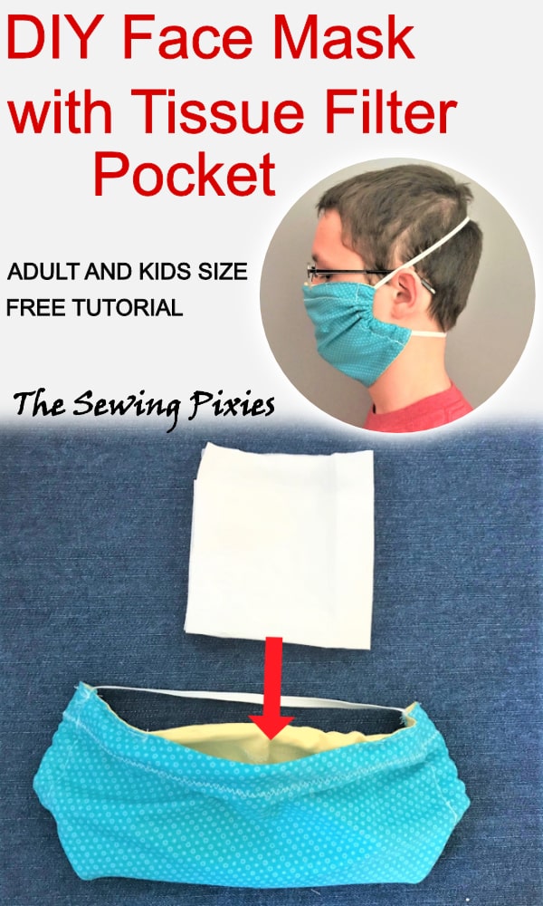 Free detailed step by step tutorial on how to sew a surgical face mask with filter pocket!