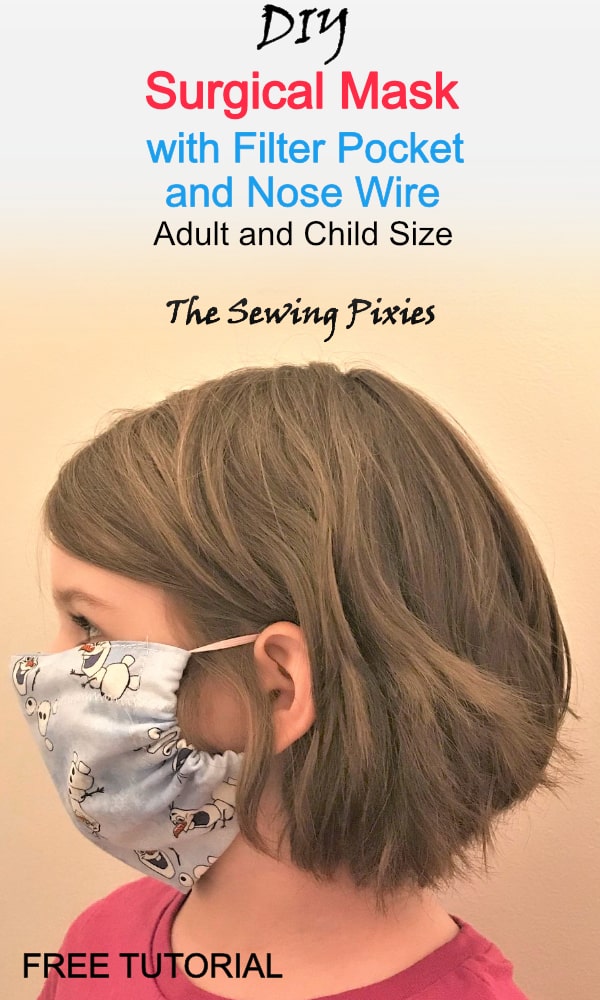 Learn how to sew a surgical face mask with filter pocket and nose wire! Follow my face mask free pattern and learn how to sew a cloth face mask!