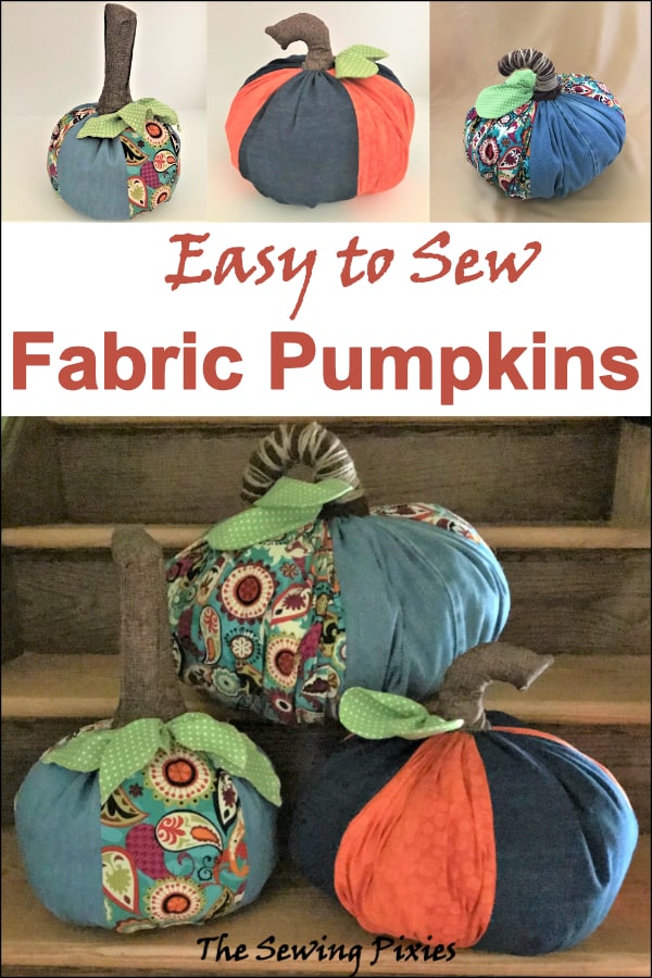 Learn how to sew easy fabric pumpkins #sewpumpkins, #fabricpumpkinsfreepattern, #pumpkindiyproject