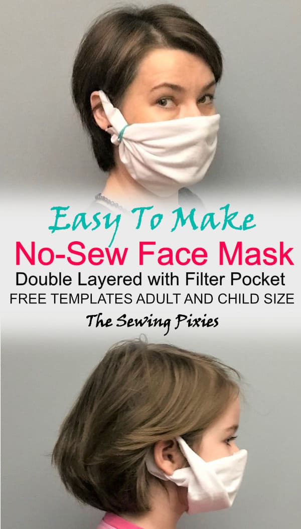 No-sew face mask double layered is super easy to make using t-shirt! Learn how to make a no-sew face mask with at home materials!