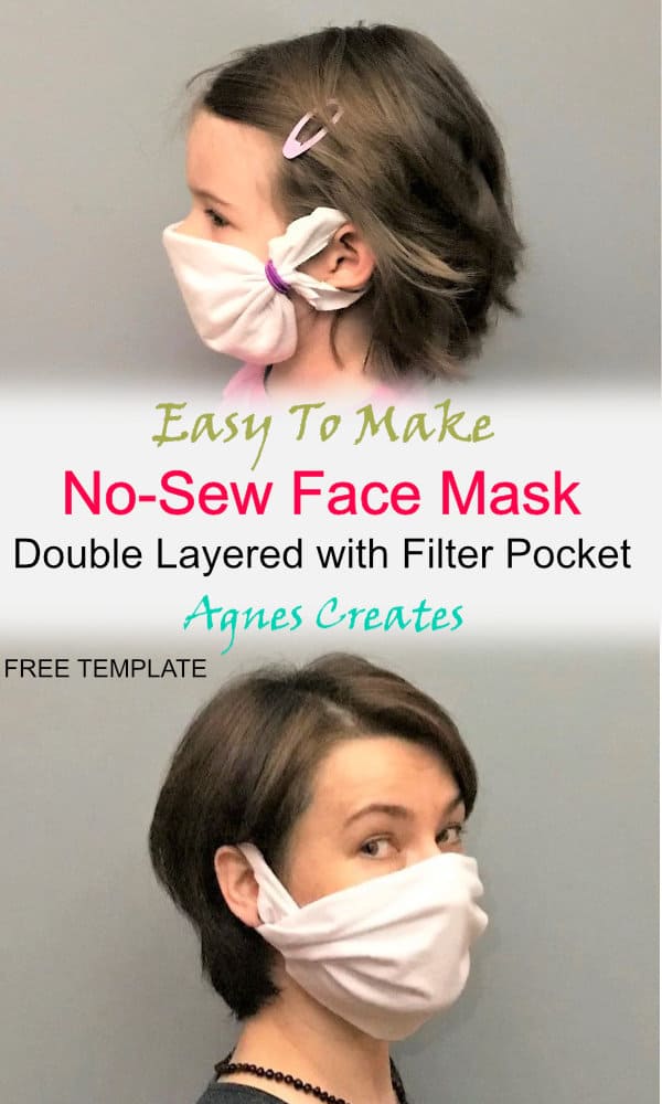 Learn how to make a no-sew face mask using t-shirt! It is super easy to learn how to make a no-sew face mask with at home materials! 