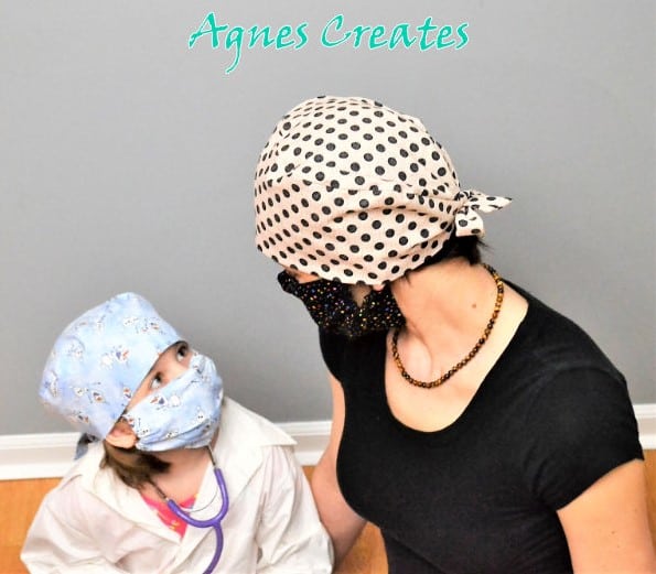 Learn how to sew a surgeon hat in adult and child sizes! Get free printable sewing pattern for surgical cap!