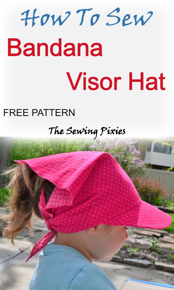 Learn how to sew bandana visor hat free PDF pattern! #freehatpattern, #bandanahat, #visorhat, #summerhatpattern, #freesewingpattern
