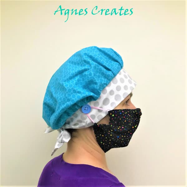 Easy to sew a surgical scrub cap! Just follow my free how to sew a scrub cap tutorial!
