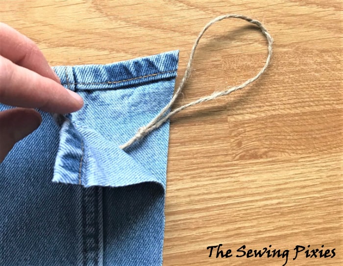 upcycled old jeans stockings