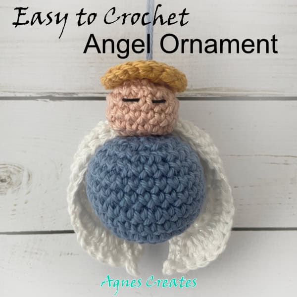 Learn how to crochet a Christmas ornament! Follow my free angel ornament crochet pattern!