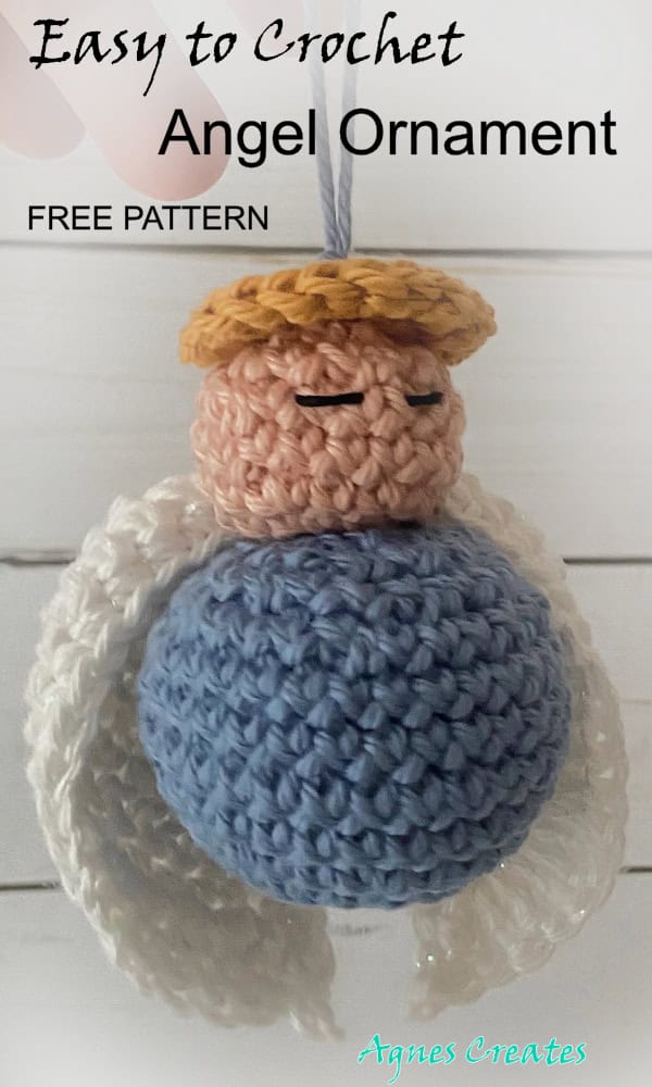 Learn how to crochet a Christmas ornament! Follow my free angel ornament crochet pattern!