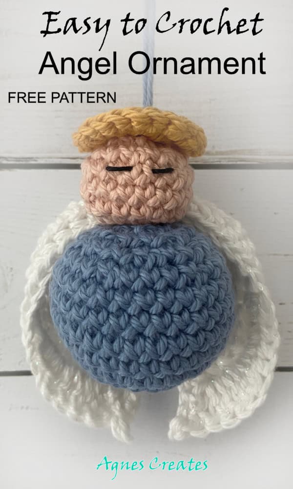 Learn how to crochet a Christmas ornament! Follow my free angel ornament crochet pattern!