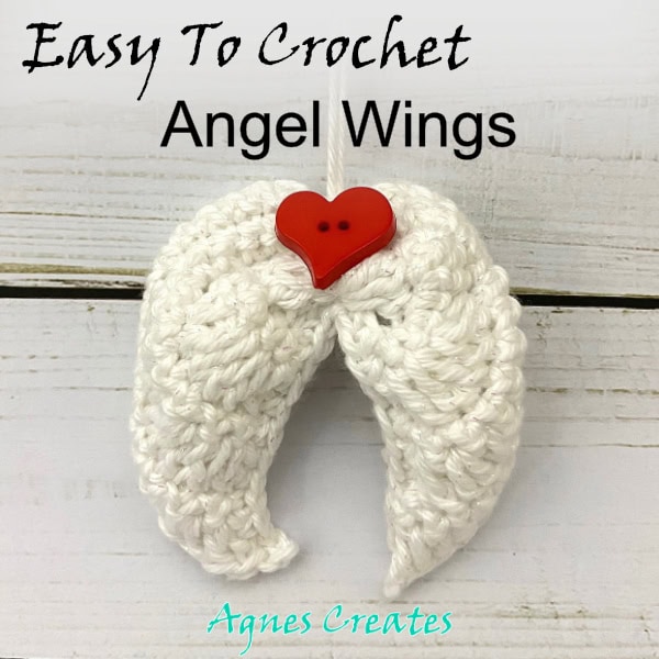 Follow my angel wings crochet pattern and learn how to crochet angel wings ornament! Free angel wings ornament crochet pattern!