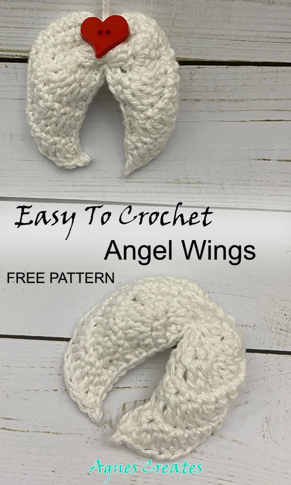 Follow this free angel wings crochet pattern and learn how to crochet angel wings ornament! 