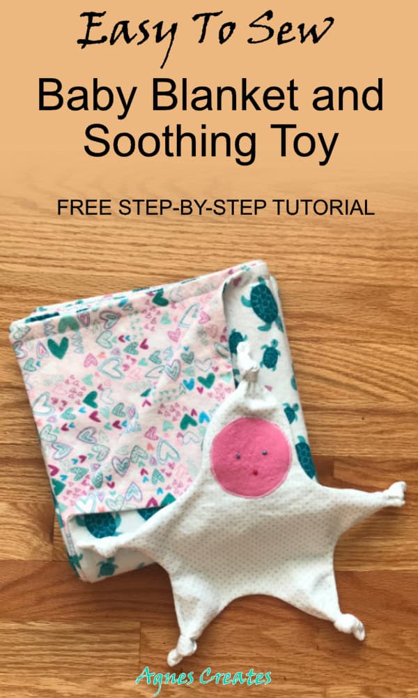 Follow my baby blanket sewing step-by-step tutorial. Learn how to sew a receiving blanket and soothing toy! A perfect handmade baby shower gift idea!
