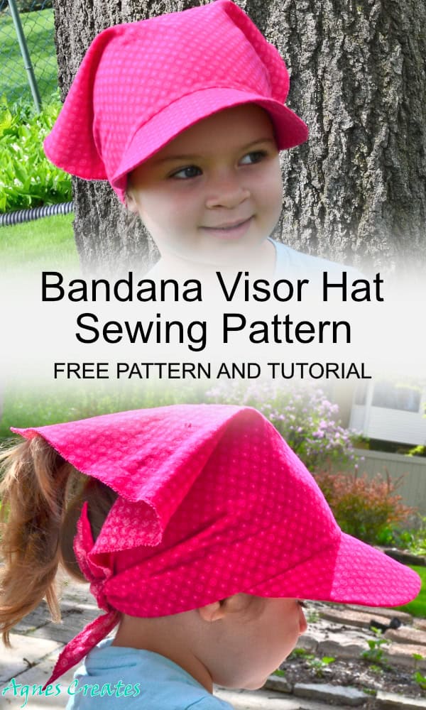 Learn how to sew a bandana visor hat for a girl! It makes a nice summer hat sewing pattern idea. 