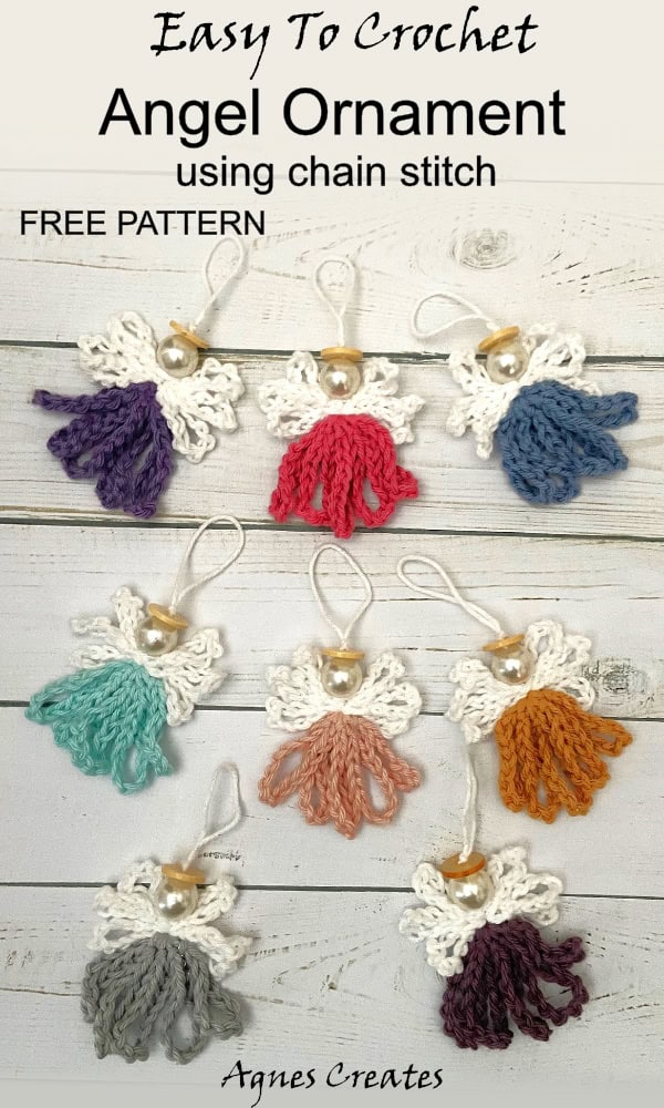 Follow a chain crochet angel ornament pattern to learn how to crochet a chain stitch! It makes a perfect crochet gift idea! 