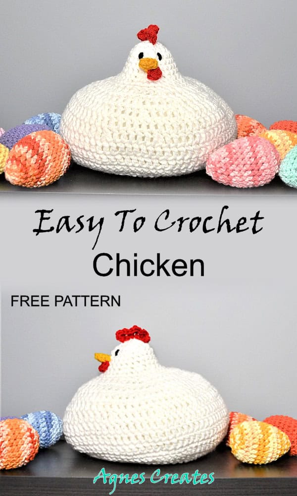 Decorate your home with a crochet Easter decor! Free chicken crochet pattern included!