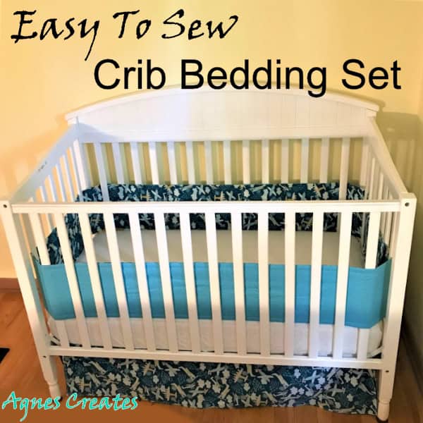 Learn how to sew a crib bedding set following my detailed step-by-step tutorial! It makes a perfect handmade baby shower gift idea!