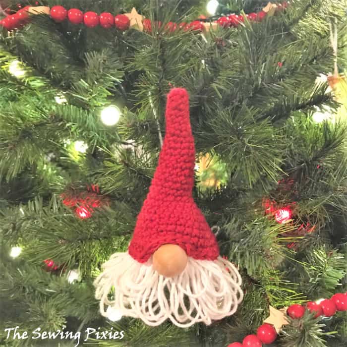 Crochet gnome ornament free pattern