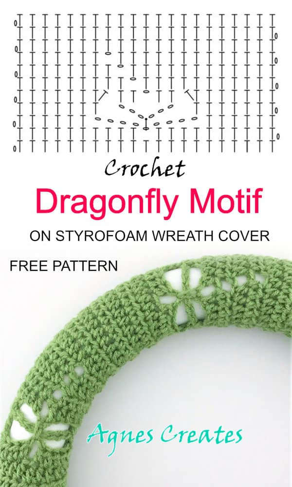 Learn how to crochet a dragonfly stitch wreath cover! Makes a beautiful crochet summer wreath!