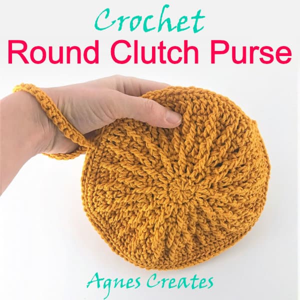 crochet round clutch purse