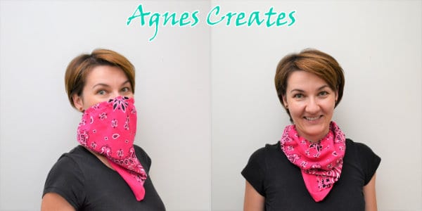 Learn how to make a bandana face covering that works as a scarf as well!