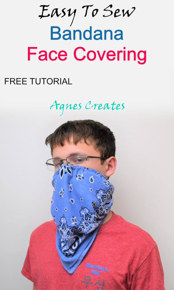 Learn how to sew a bandana face mask! Very comfortable face covering for kids going back to school! Includes free tutorial!