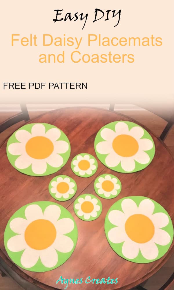 Follow my daisy felt coaster pattern free! It makes a colorful spring felt decor idea!