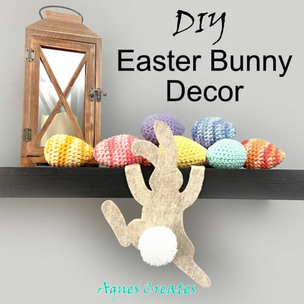 Decorate your home for Easter with handmade felt decor idea! Follow my DIY Easter bunny decor felt project! Free bunny template included!