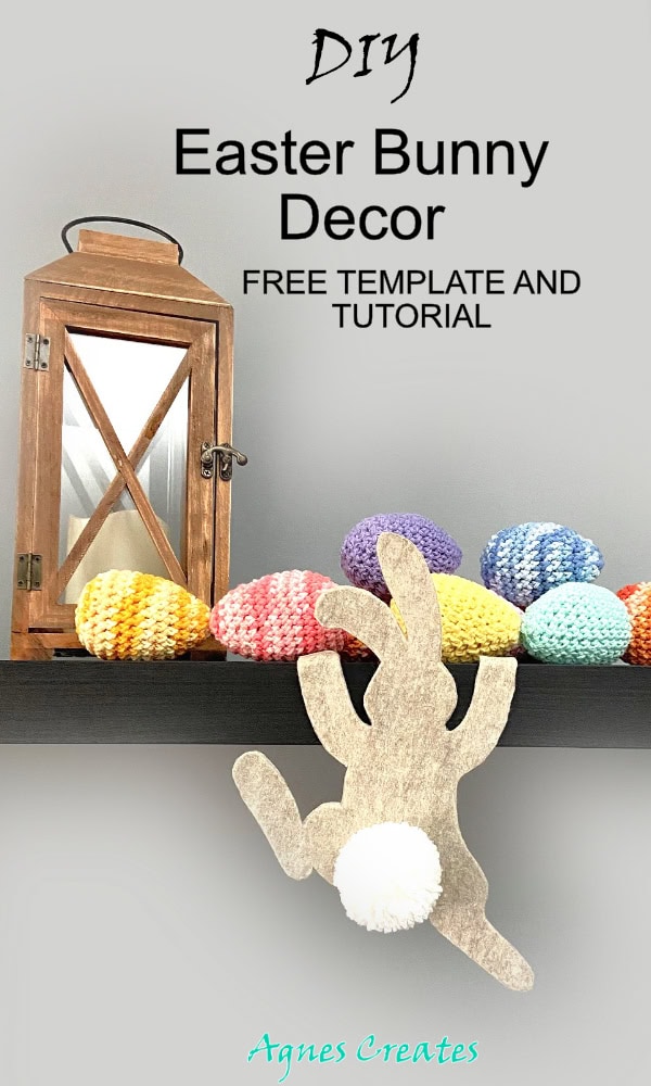 Make a fun Easter decor using felt! Follow my DIY Easter bunny decor! Free bunny template included!