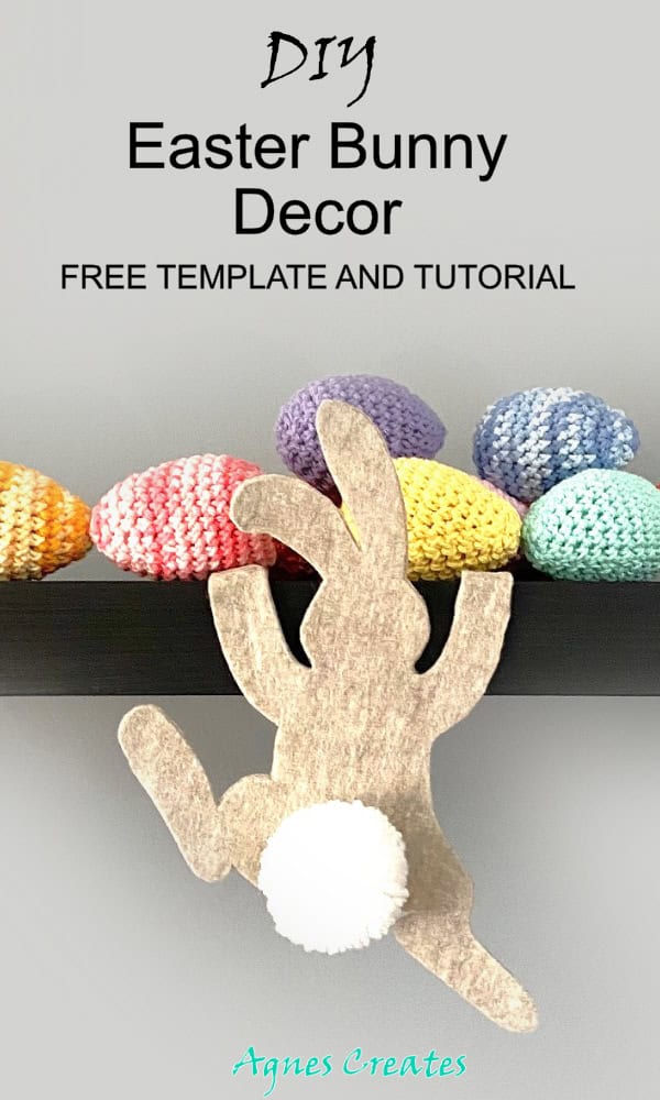 Decorate your home with DIY Easter bunny decor! It is fun and easy Easter felt decor idea! Free bunny templare included!