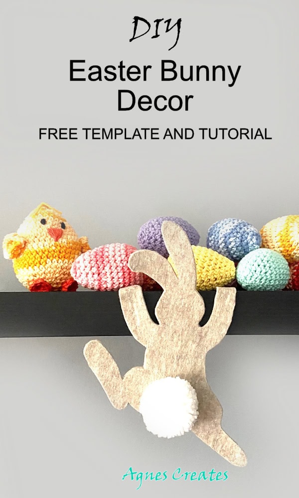 Follow my DIY Easter bunny decor tutorial! It make a fun Easter felt decor idea! Free bunny template included!