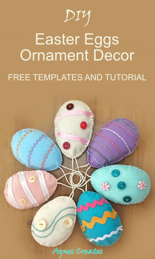 Decorate your home with DIY Easter egg decor ornament! It makes a nice Easter felt decor idea! Free egg template included! 