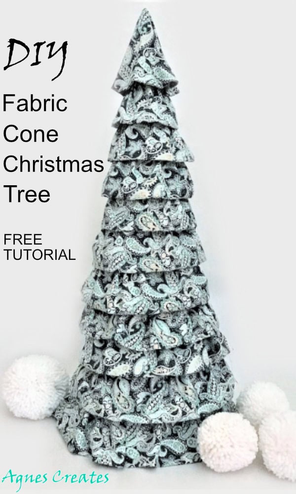 Decorate your home with this beautiful diy fabric cone Christmas tree! Free tutorial included!