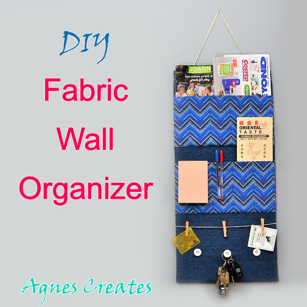 Learn how to make a DIY fabric wall organizer for yur home! Includes detailed sewing tutorial for wall organizer!