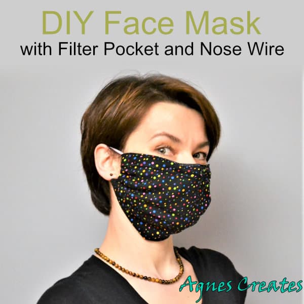 Learn how to sew a face mask with filter pocket and nose wire!