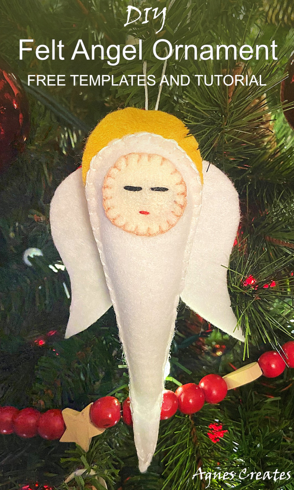 Learn how to DIY angel ornament out of felt! Free angel ornament sewing pattern and tutorial included! 