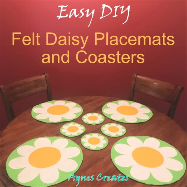 It is fun spring felt decor idea! Daisy coasters free pattern included!