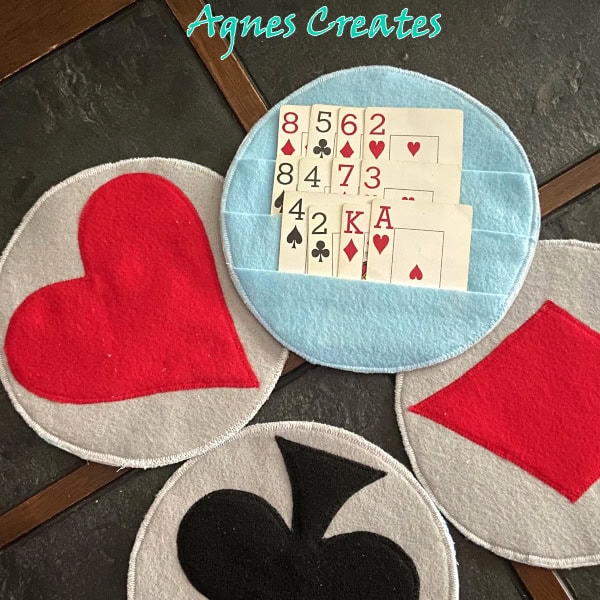 Learn how to diy felt playing card holder. This felt playing card holder includes free tutorial and free templates.