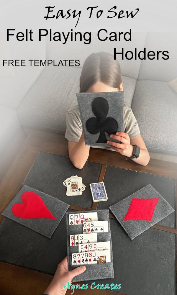 Make family game night fun with diy playing card holders! Free templates for felt playing card holder included!