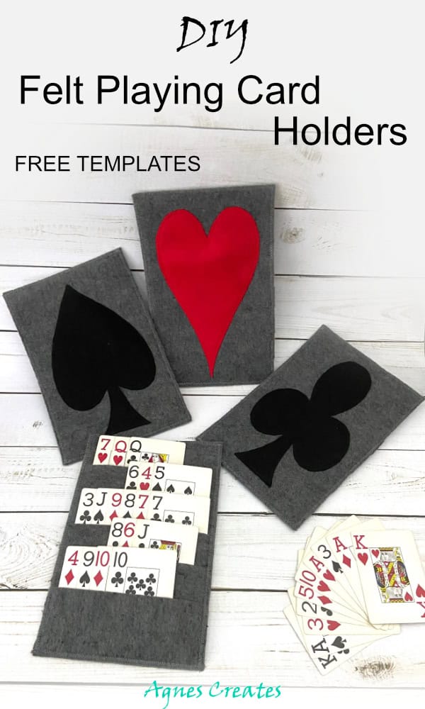 Follow my free playing card holder sewing pattern! Learn how to diy felt playing card holders for family game nights!