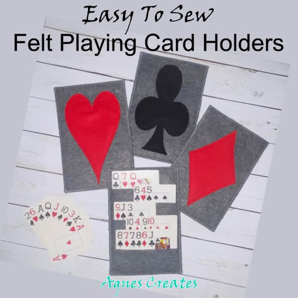 Make family game night fun with diy playing card holders. Free templates for felt playing card holders sewing pattern included!