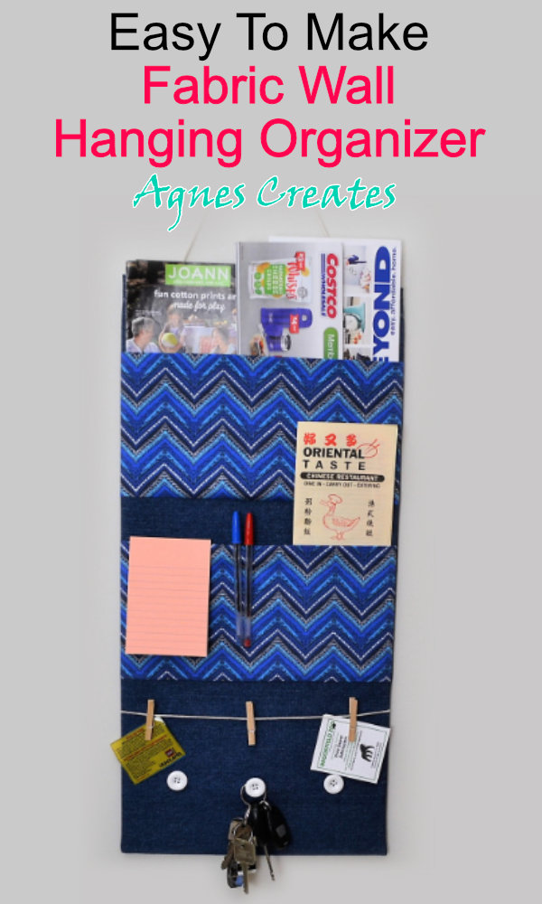 Easy to make DIY wall hanging organizer! Includes free tutorial!