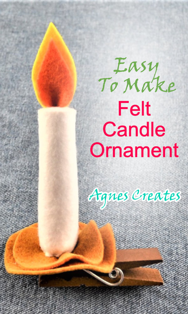 Learn how to make felt candle ornament! Includes free template and detailed tutorial!