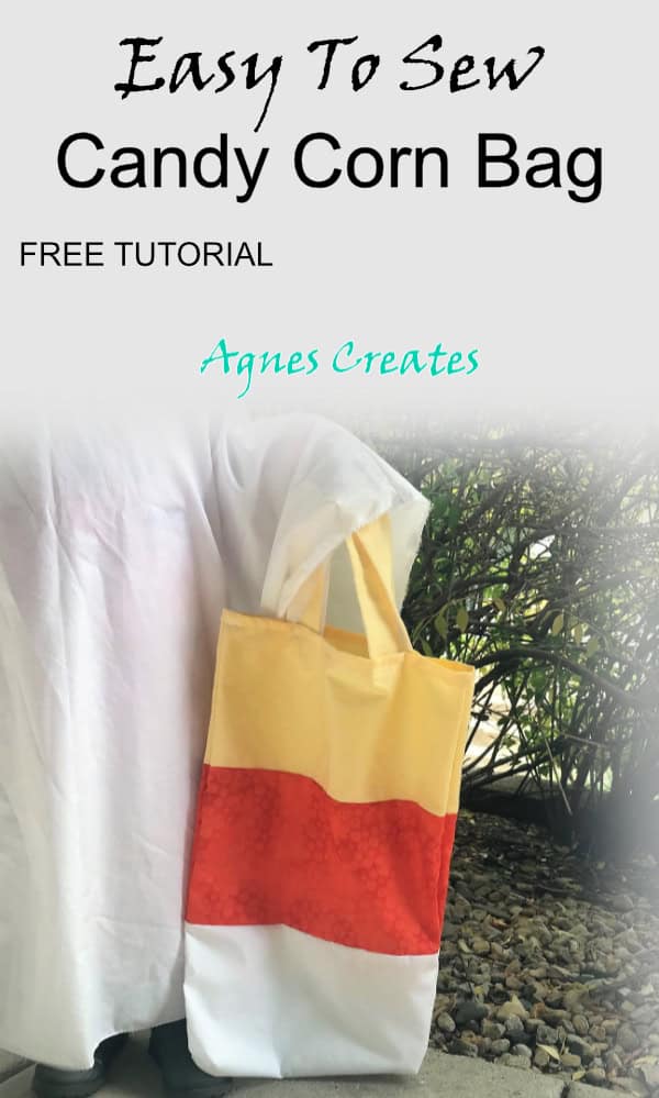 Learn how to sew candy corn bag to match any Halloween costume! Includes free pdf printable step-by-step pattern!