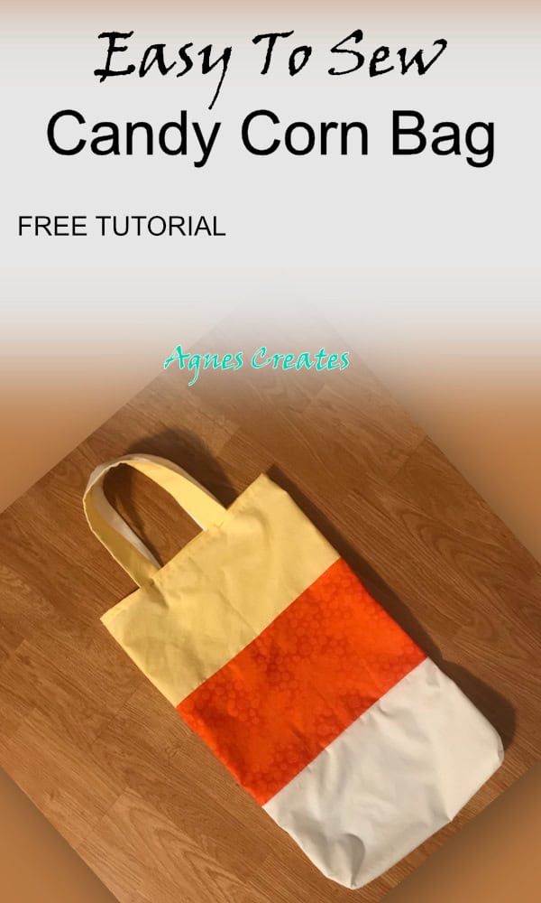 Learn how to sew a candy corn bag to match your Halloween costume! Easy to follow pdf printable step-by-step tutorial!