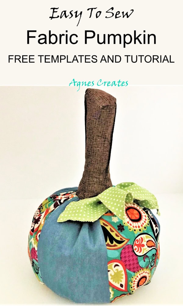 Learn how to sew fabric pumpkin! Follow my free pumpkin sewing pattern! It makes a perfect denim upcycle idea!