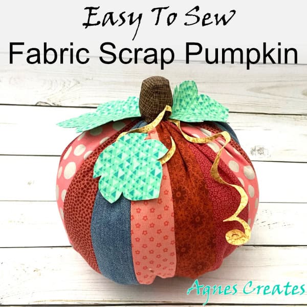 Learn how to sew fabric scrap pumpkin! Folloe step by step tutorial and free pumpkin template!