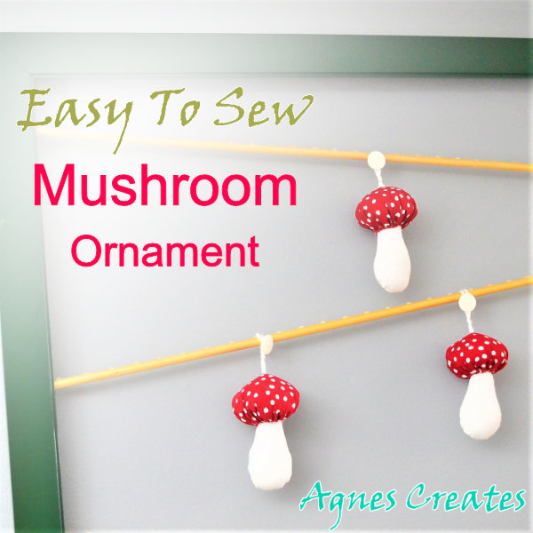Learn how to sew a mushroom ornament to decorate your Christmas tree! Includes free template and detailed instructions!