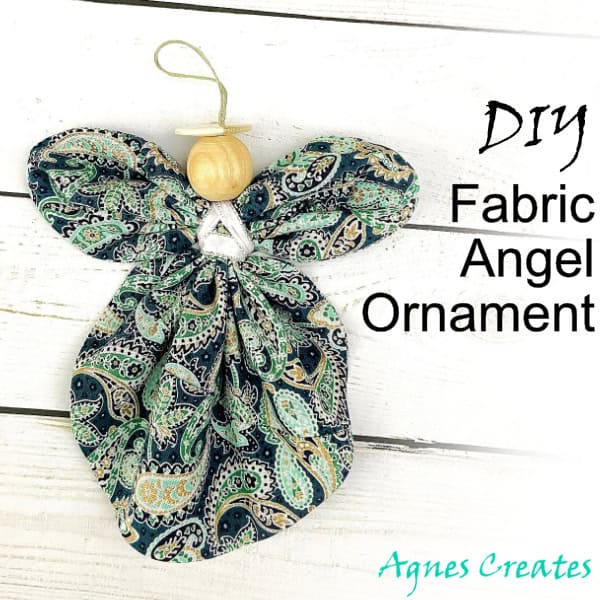 Easy fabric angel ornamnet diy project is a perfect decor idea for your home! Free template included!